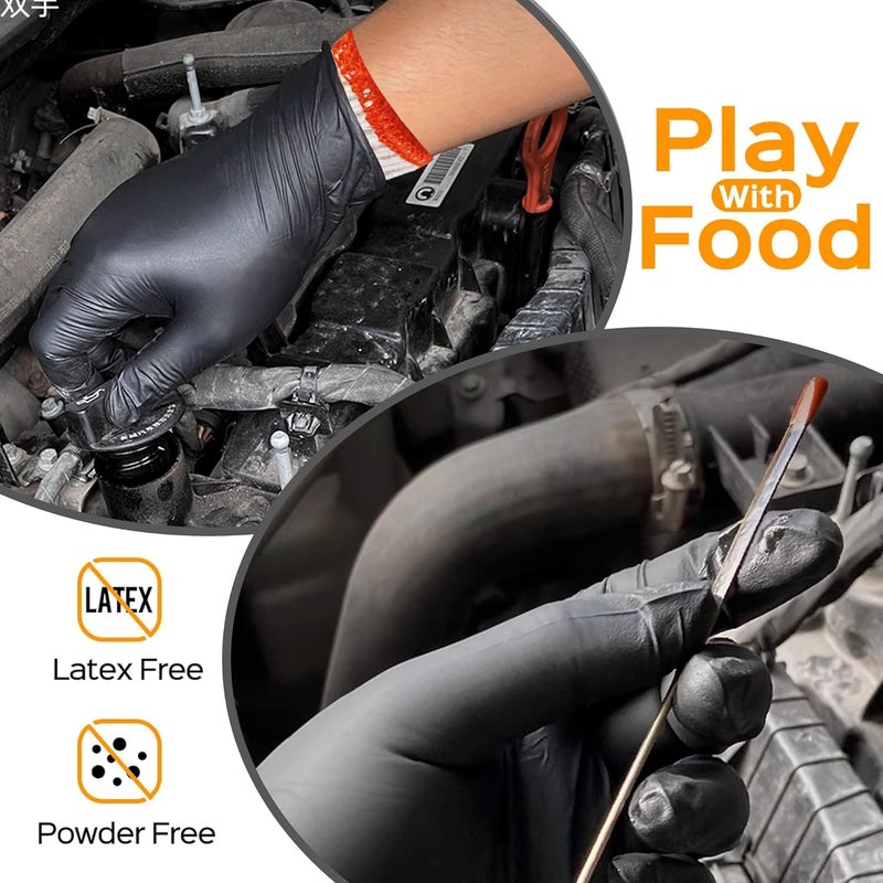 FYOUNG BBQ Gloves 6 Cotton Glove Liners and 100 Disposable Nitrile Gloves,Washable Cotton Liners Powder Latex Free Nitrile Gloves,Applies to Cooking Baking Grilling. - Image 5